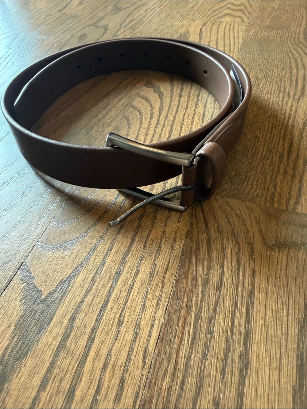 NWT Perry Ellis portfolio Classic Men's Brown faux Leather Belt size 32